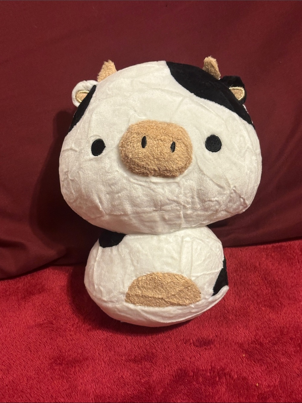 Mewaii 8” Mushroom Plush Spotted Spotted Cow – Soft Kawaii Pillow